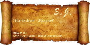 Stricker József névjegykártya